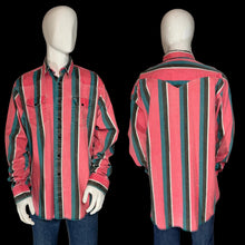 Load image into Gallery viewer, Striped shirt on a mannequin with front and back views against a neutral background