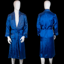 Load image into Gallery viewer, 1940s Blue Satin Robe – Size M/L