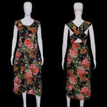 Load image into Gallery viewer, 1980's Floral Cotton Criss-Cross Dress - Size M
