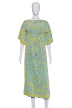 Load image into Gallery viewer, 1970s Blue and Green Terry Cloth Towel Dress Size M