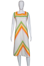 Load image into Gallery viewer, 1970's Chevron Striped Summer Dress - Size L