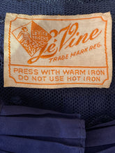 Load image into Gallery viewer, 1930's Navy Embroidered Tulle Dress Size M