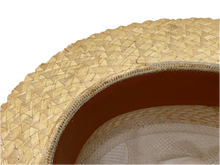 Load image into Gallery viewer, 1920's Straw Boater Skimmer Hat Size 7