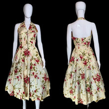 Load image into Gallery viewer, Floral dress on a mannequin with a plain background