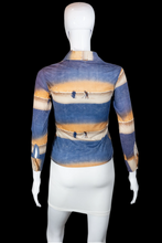 Load image into Gallery viewer, 1970s Beachcombers Print Polyester Shirt – Donmoor – Size XS