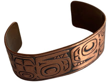 Load image into Gallery viewer, 1970’s Haida Pacific Northwest Engraved Copper Cuff Bracelet