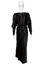 Load image into Gallery viewer, 1930's Black Liquid Satin Bias Cut Gown - Size XS
