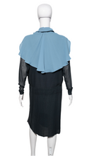 Load image into Gallery viewer, 1920's Two Tone Blue Chiffon Day Dress - Size M