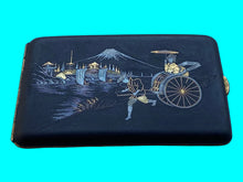Load image into Gallery viewer, 1950’s Japanese Amita Mt Fuji Rickshaw Damascene 24K Gold Inlay Cigarette Case