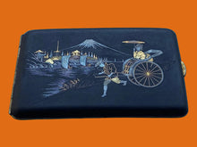 Load image into Gallery viewer, 1950’s Japanese Amita Mt Fuji Rickshaw Damascene 24K Gold Inlay Cigarette Case