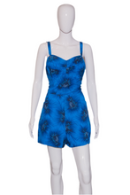 Load image into Gallery viewer, 1960's Blue Cotton Hawaiian Print Romper - Size XXL