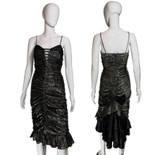 Load image into Gallery viewer, Black dress on a mannequin with front and back views against a neutral background.