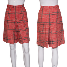 Load image into Gallery viewer, 1960's Red Plaid Wool Skort Set Duo Size S
