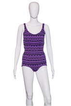Load image into Gallery viewer, 1960's Purple One Piece Bathing Suit Size S