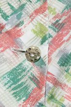 Load image into Gallery viewer, 1950's Green and Pink Hashmark Day Dress - Size S