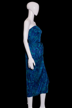 Load image into Gallery viewer, 1980's Strapless Silk Wrap Style Cocktail Dress Size S