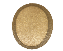 Load image into Gallery viewer, 1920's Straw Boater Skimmer Hat Size 7