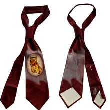 Load image into Gallery viewer, Maroon tie with a boxer emblem on a white background