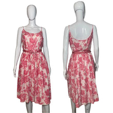 Load image into Gallery viewer, 1950's Pink and White Floral Garden Party Dress Size S