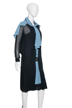 Load image into Gallery viewer, 1920's Two Tone Blue Chiffon Day Dress - Size M