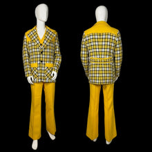 Load image into Gallery viewer, Yellow plaid suit on a mannequin against a white wall