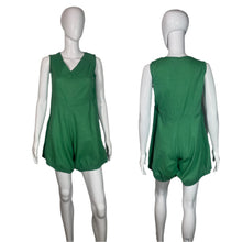 Load image into Gallery viewer, 1930's Green Linen "Man O'War" Dance Romper Size L