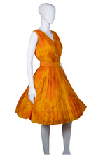 Load image into Gallery viewer, 1960's Orange Chiffon Lilli Diamond Party Dress Size S/M