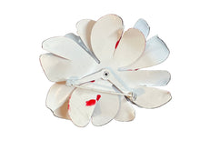 Load image into Gallery viewer, 1960's Blue, Red & White Enameled Metal Flower Broach