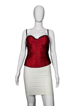 Load image into Gallery viewer, Y2K Red and Black Satin Frederick's of Hollywood Bustier - Size M
