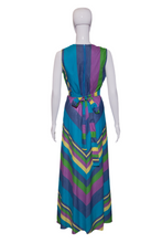 Load image into Gallery viewer, 1970's Chevron Striped Vera Mont Maxi Dress - Size M