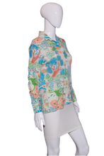 Load image into Gallery viewer, 1970's Psychedelic Floral Blouse Size S