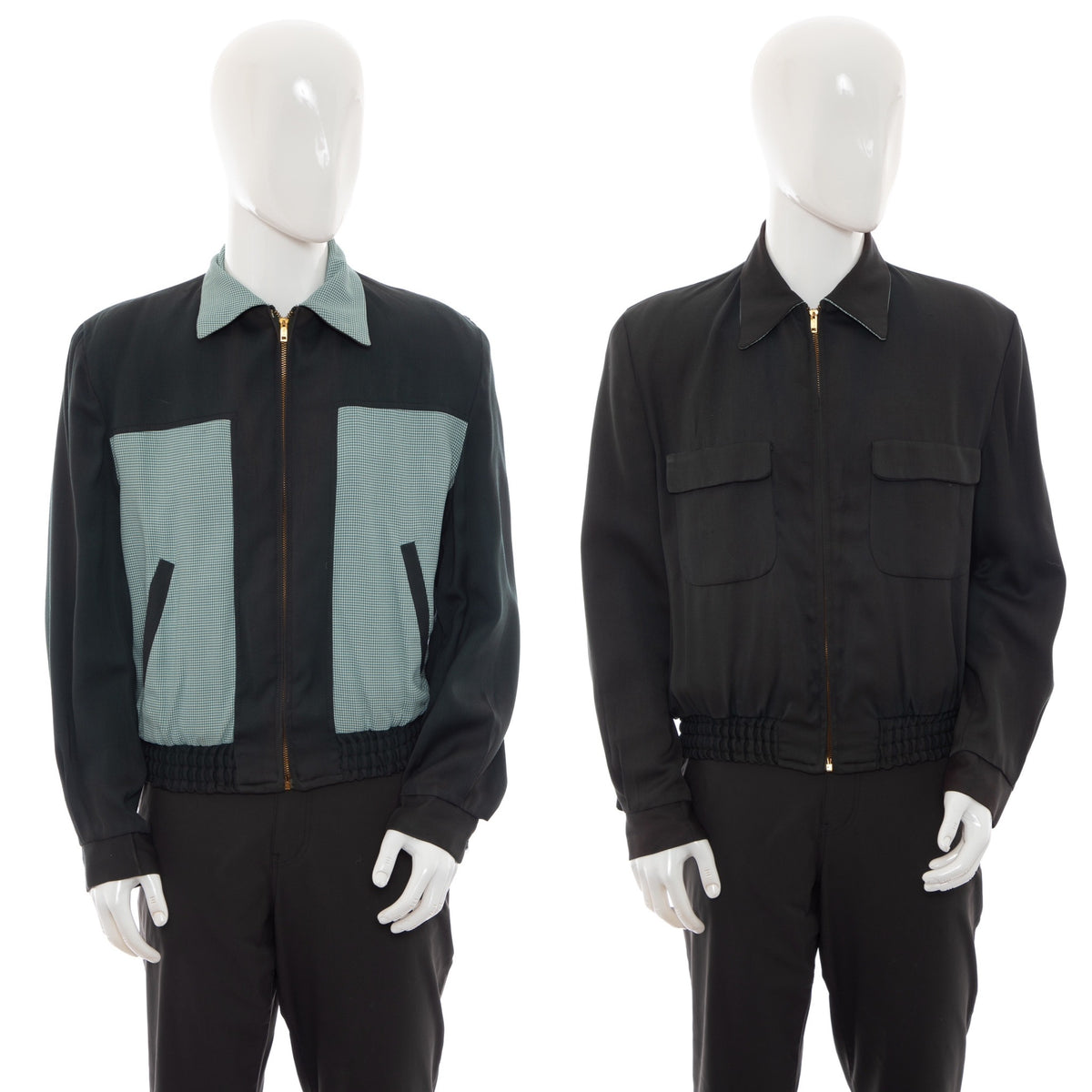 1950's Two Tone Green Reversible Gabardine Ricky Jacket Size L