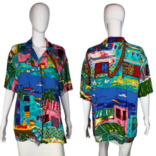 Load image into Gallery viewer, 1980's Vacation Blouse - Size L/XL