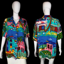 Load image into Gallery viewer, 1980's Vacation Blouse - Size L/XL