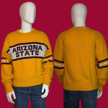 Load image into Gallery viewer, Yellow sweater with 'Arizona State' text on a mannequin against a plain background