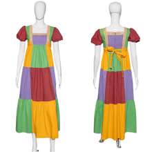 Load image into Gallery viewer, 1970's Patchwork Cotton Prairie Maxi Dress Size S/M