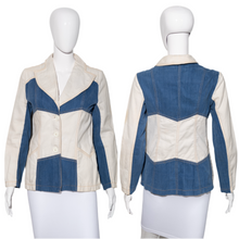 Load image into Gallery viewer, 1960's Pat Chez Color Block Denim Jacket - Size S