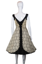 Load image into Gallery viewer, 1950's Black Taffeta and Lace Party Dress - Size S