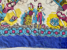 Load image into Gallery viewer, 1950’s High School Teeny Bopper Record Party Silk Scarf