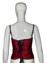 Load image into Gallery viewer, Y2K Red and Black Satin Frederick's of Hollywood Bustier - Size M