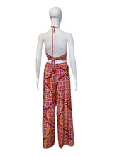 Load image into Gallery viewer, 1970's Psychedelic Halter/Palazzo Pants Duo Size L