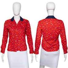 Load image into Gallery viewer, 1950's Novelty Print Deadstock Blouse - Size XS