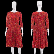 Load image into Gallery viewer, 1960s Red & Yellow Swirl Print Party Dress – Size M