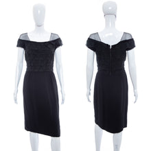 Load image into Gallery viewer, 1950's Peggy Hunt Black Lace Detail Cocktail Dress Size M