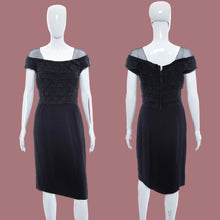 Load image into Gallery viewer, 1950s Peggy Hunt Black Lace Cocktail Dress – Size M