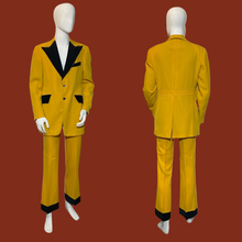 Load image into Gallery viewer, 1960s Mustard Yellow Tuxedo with Black Velvet Trim - Size L