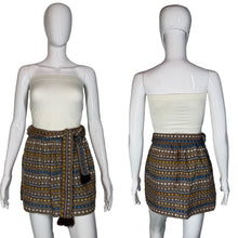 Load image into Gallery viewer, 1960's Woven Belted Tapestry Mini Skirt - Size S