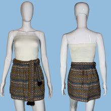 Load image into Gallery viewer, 1960's Woven Belted Tapestry Mini Skirt - Size S