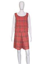 Load image into Gallery viewer, 1960's Red Plaid Wool Skort Set Duo Size S