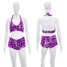 Load image into Gallery viewer, 1970's Purple and White Printed Bikini Size XS/S